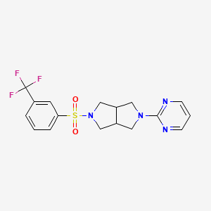 molecular formula C17H17F3N4O2S B15116091 2-{5-[3-(Trifluoromethyl)benzenesulfonyl]-octahydropyrrolo[3,4-c]pyrrol-2-yl}pyrimidine 