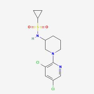 molecular formula C13H17Cl2N3O2S B15116108 N-[1-(3,5-dichloropyridin-2-yl)piperidin-3-yl]cyclopropanesulfonamide 