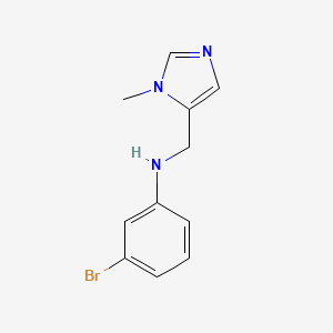 molecular formula C11H12BrN3 B15116117 3-bromo-N-[(1-methyl-1H-imidazol-5-yl)methyl]aniline 