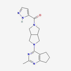 3-(5-{2-methyl-5H,6H,7H-cyclopenta[d]pyrimidin-4-yl}-octahydropyrrolo[3,4-c]pyrrole-2-carbonyl)-1H-pyrazole