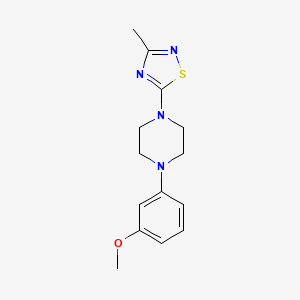 molecular formula C14H18N4OS B15116138 1-(3-Methoxyphenyl)-4-(3-methyl-1,2,4-thiadiazol-5-yl)piperazine 