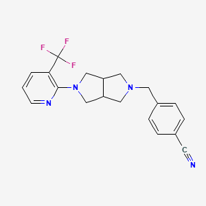 molecular formula C20H19F3N4 B15116151 4-({5-[3-(Trifluoromethyl)pyridin-2-yl]-octahydropyrrolo[3,4-c]pyrrol-2-yl}methyl)benzonitrile 