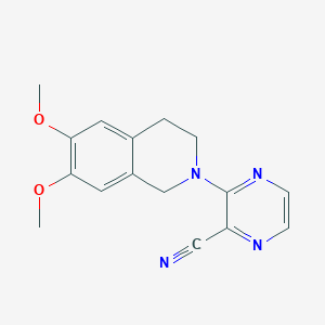 molecular formula C16H16N4O2 B15116153 3-(6,7-Dimethoxy-1,2,3,4-tetrahydroisoquinolin-2-yl)pyrazine-2-carbonitrile 