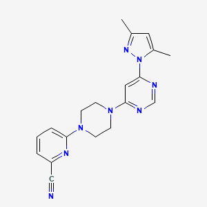 6-{4-[6-(3,5-dimethyl-1H-pyrazol-1-yl)pyrimidin-4-yl]piperazin-1-yl}pyridine-2-carbonitrile