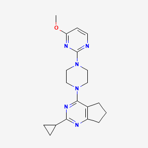 2-(4-{2-cyclopropyl-5H,6H,7H-cyclopenta[d]pyrimidin-4-yl}piperazin-1-yl)-4-methoxypyrimidine