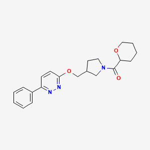 3-{[1-(Oxane-2-carbonyl)pyrrolidin-3-yl]methoxy}-6-phenylpyridazine