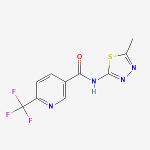 molecular formula C10H7F3N4OS B15116239 N-(5-methyl-1,3,4-thiadiazol-2-yl)-6-(trifluoromethyl)pyridine-3-carboxamide 