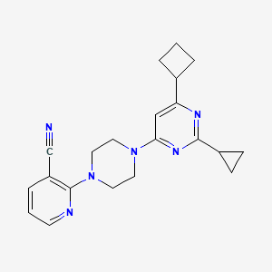 2-[4-(6-Cyclobutyl-2-cyclopropylpyrimidin-4-yl)piperazin-1-yl]pyridine-3-carbonitrile