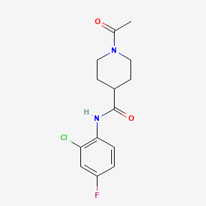 molecular formula C14H16ClFN2O2 B15116263 1-acetyl-N-(2-chloro-4-fluorophenyl)piperidine-4-carboxamide 