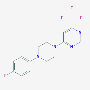 molecular formula C15H14F4N4 B15116292 4-[4-(4-Fluorophenyl)piperazin-1-yl]-6-(trifluoromethyl)pyrimidine 