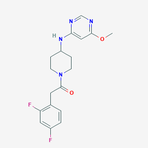 molecular formula C18H20F2N4O2 B15116314 2-(2,4-Difluorophenyl)-1-{4-[(6-methoxypyrimidin-4-yl)amino]piperidin-1-yl}ethan-1-one 