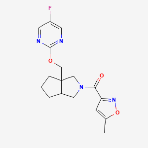 molecular formula C17H19FN4O3 B15116330 5-Fluoro-2-{[2-(5-methyl-1,2-oxazole-3-carbonyl)-octahydrocyclopenta[c]pyrrol-3a-yl]methoxy}pyrimidine 