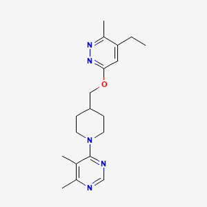 molecular formula C19H27N5O B15116348 4-(4-{[(5-Ethyl-6-methylpyridazin-3-yl)oxy]methyl}piperidin-1-yl)-5,6-dimethylpyrimidine 