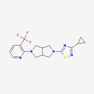 molecular formula C17H18F3N5S B15116358 2-[5-(3-Cyclopropyl-1,2,4-thiadiazol-5-yl)-octahydropyrrolo[3,4-c]pyrrol-2-yl]-3-(trifluoromethyl)pyridine 