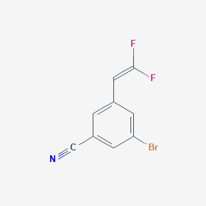 molecular formula C9H4BrF2N B15116387 3-bromo-5-(2,2-difluoroethenyl)benzonitrile 