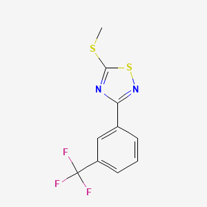 molecular formula C10H7F3N2S2 B15116414 5-(Methylsulfanyl)-3-[3-(trifluoromethyl)phenyl]-1,2,4-thiadiazole 