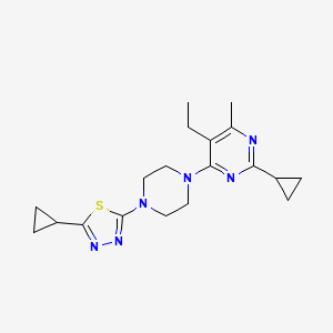 molecular formula C19H26N6S B15116453 2-Cyclopropyl-4-[4-(5-cyclopropyl-1,3,4-thiadiazol-2-yl)piperazin-1-yl]-5-ethyl-6-methylpyrimidine 