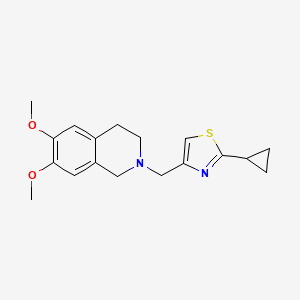 molecular formula C18H22N2O2S B15116476 2-[(2-Cyclopropyl-1,3-thiazol-4-yl)methyl]-6,7-dimethoxy-1,2,3,4-tetrahydroisoquinoline 