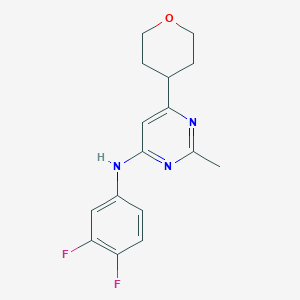 N-(3,4-difluorophenyl)-2-methyl-6-(oxan-4-yl)pyrimidin-4-amine