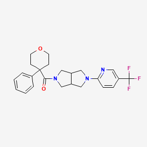 molecular formula C24H26F3N3O2 B15116495 2-[5-(4-Phenyloxane-4-carbonyl)-octahydropyrrolo[3,4-c]pyrrol-2-yl]-5-(trifluoromethyl)pyridine 