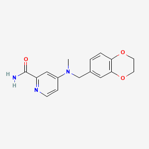 molecular formula C16H17N3O3 B15116554 4-{[(2,3-Dihydro-1,4-benzodioxin-6-yl)methyl](methyl)amino}pyridine-2-carboxamide 