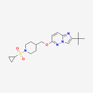 molecular formula C19H28N4O3S B15116566 4-[({2-Tert-butylimidazo[1,2-b]pyridazin-6-yl}oxy)methyl]-1-(cyclopropanesulfonyl)piperidine 