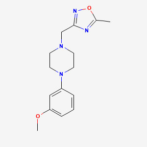 molecular formula C15H20N4O2 B15116570 1-(3-Methoxyphenyl)-4-[(5-methyl-1,2,4-oxadiazol-3-yl)methyl]piperazine 