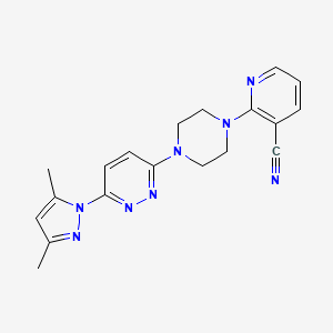 2-{4-[6-(3,5-dimethyl-1H-pyrazol-1-yl)pyridazin-3-yl]piperazin-1-yl}pyridine-3-carbonitrile