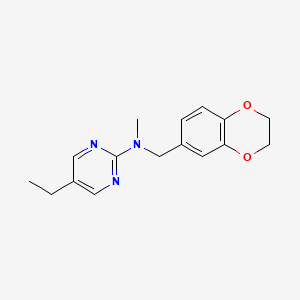 molecular formula C16H19N3O2 B15116607 N-[(2,3-dihydro-1,4-benzodioxin-6-yl)methyl]-5-ethyl-N-methylpyrimidin-2-amine 