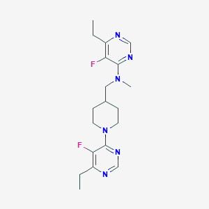 molecular formula C19H26F2N6 B15116609 6-ethyl-N-{[1-(6-ethyl-5-fluoropyrimidin-4-yl)piperidin-4-yl]methyl}-5-fluoro-N-methylpyrimidin-4-amine 