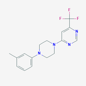 molecular formula C16H17F3N4 B15116621 4-[4-(3-Methylphenyl)piperazin-1-yl]-6-(trifluoromethyl)pyrimidine 