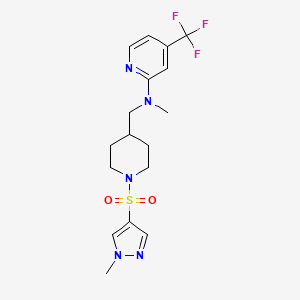 molecular formula C17H22F3N5O2S B15116633 N-methyl-N-({1-[(1-methyl-1H-pyrazol-4-yl)sulfonyl]piperidin-4-yl}methyl)-4-(trifluoromethyl)pyridin-2-amine 