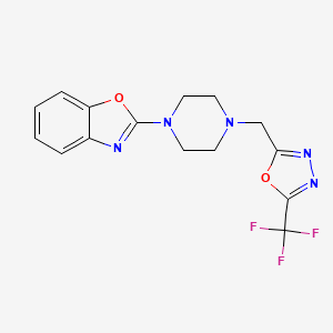 2-(4-{[5-(Trifluoromethyl)-1,3,4-oxadiazol-2-yl]methyl}piperazin-1-yl)-1,3-benzoxazole