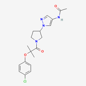 N-(1-{1-[2-(4-chlorophenoxy)-2-methylpropanoyl]pyrrolidin-3-yl}-1H-pyrazol-4-yl)acetamide