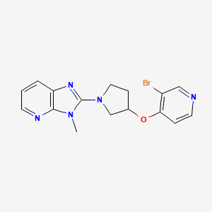 molecular formula C16H16BrN5O B15116681 3-bromo-4-[(1-{3-methyl-3H-imidazo[4,5-b]pyridin-2-yl}pyrrolidin-3-yl)oxy]pyridine 