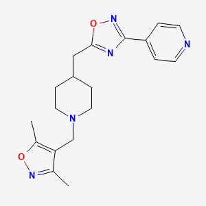 4-[5-({1-[(3,5-Dimethyl-1,2-oxazol-4-yl)methyl]piperidin-4-yl}methyl)-1,2,4-oxadiazol-3-yl]pyridine