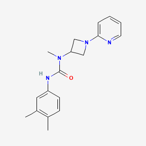 molecular formula C18H22N4O B15116711 1-(3,4-Dimethylphenyl)-3-methyl-3-[1-(pyridin-2-yl)azetidin-3-yl]urea 