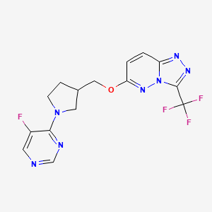 5-Fluoro-4-[3-({[3-(trifluoromethyl)-[1,2,4]triazolo[4,3-b]pyridazin-6-yl]oxy}methyl)pyrrolidin-1-yl]pyrimidine