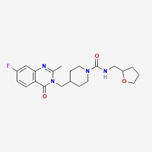 4-[(7-fluoro-2-methyl-4-oxo-3,4-dihydroquinazolin-3-yl)methyl]-N-[(oxolan-2-yl)methyl]piperidine-1-carboxamide