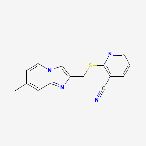 molecular formula C15H12N4S B15116734 2-[({7-Methylimidazo[1,2-A]pyridin-2-YL}methyl)sulfanyl]pyridine-3-carbonitrile 