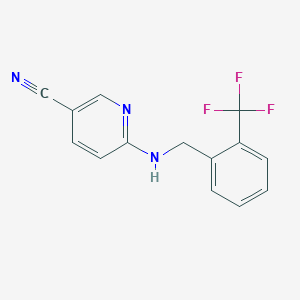 6-({[2-(Trifluoromethyl)phenyl]methyl}amino)pyridine-3-carbonitrile