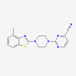 molecular formula C17H16N6S B15116810 2-[4-(4-Methyl-1,3-benzothiazol-2-yl)piperazin-1-yl]pyrimidine-4-carbonitrile 