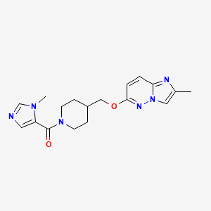 molecular formula C18H22N6O2 B15116814 1-(1-methyl-1H-imidazole-5-carbonyl)-4-[({2-methylimidazo[1,2-b]pyridazin-6-yl}oxy)methyl]piperidine 