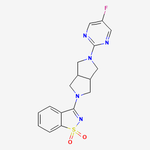 3-[5-(5-Fluoropyrimidin-2-yl)-1,3,3a,4,6,6a-hexahydropyrrolo[3,4-c]pyrrol-2-yl]-1,2-benzothiazole 1,1-dioxide