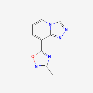 molecular formula C9H7N5O B15116842 3-Methyl-5-{[1,2,4]triazolo[4,3-a]pyridin-8-yl}-1,2,4-oxadiazole 