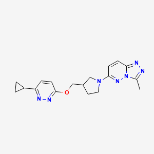 3-Cyclopropyl-6-[(1-{3-methyl-[1,2,4]triazolo[4,3-b]pyridazin-6-yl}pyrrolidin-3-yl)methoxy]pyridazine