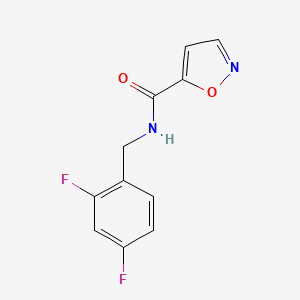 molecular formula C11H8F2N2O2 B15116880 N-[(2,4-difluorophenyl)methyl]-1,2-oxazole-5-carboxamide 