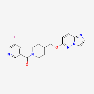 molecular formula C18H18FN5O2 B15116891 3-Fluoro-5-[4-({imidazo[1,2-b]pyridazin-6-yloxy}methyl)piperidine-1-carbonyl]pyridine 