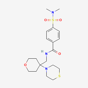 4-(dimethylsulfamoyl)-N-{[4-(thiomorpholin-4-yl)oxan-4-yl]methyl}benzamide