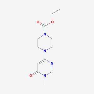 molecular formula C12H18N4O3 B15116909 Ethyl 4-(1-methyl-6-oxo-1,6-dihydropyrimidin-4-yl)piperazine-1-carboxylate 